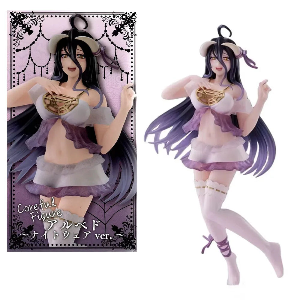 16CM Albedo Figure Anime OVERLORD Animation Maid Outfit Pajamas Style Model Toy Gift Collection Decoration Ornaments PVC