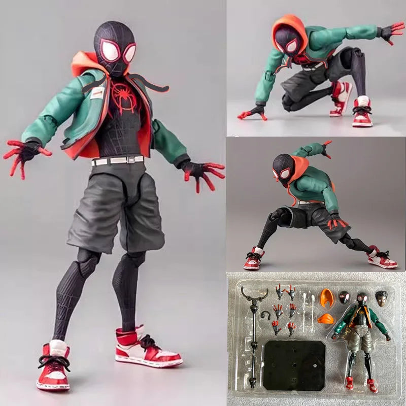 The Spider‑Verse Miles Morales Collectable Action Figure, Adjustable Joints Cool Posing Toy For Birthday Gift
