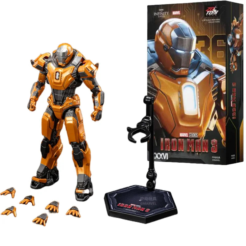 ZD Toys Iron Man Action Figure Mark 35 Red Snapper Iron Man MK 24 MK 22 MK 47 Tony Stark Ironman Figure Action Collect Toy Gift