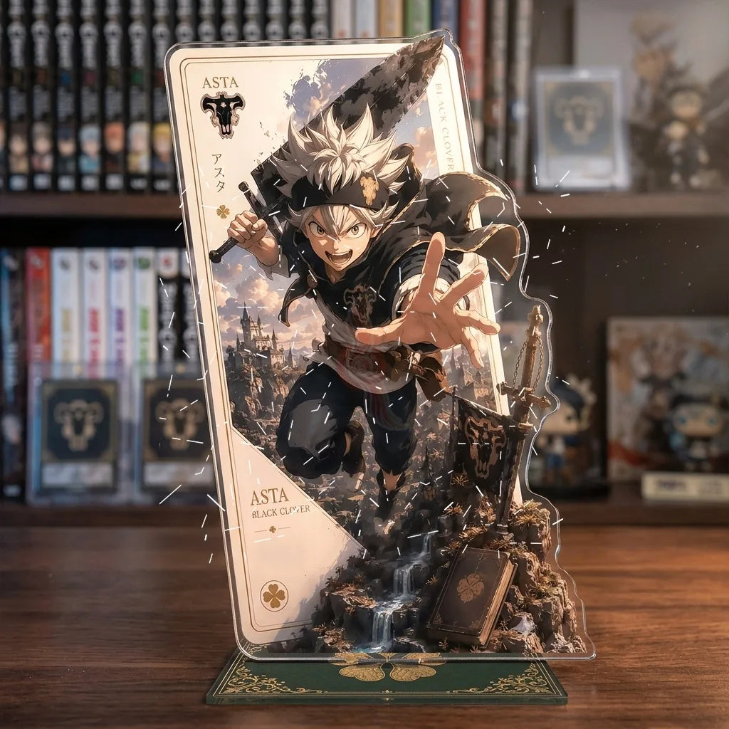 Black Four-leaf Clover 2 Anime Peripherals Re-ceration Asta / Yuno / Noelle / Yami Figure Insert Multiple Acrylic Stand Toys Boy