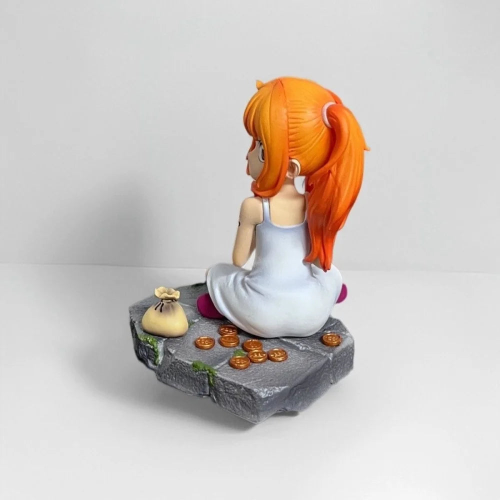 Anime One Piece Figures Q Version Nami Action Figure 10cm/3.94inch PVC Statue Nami Figurine Collection Model Ornament Toys Gifts