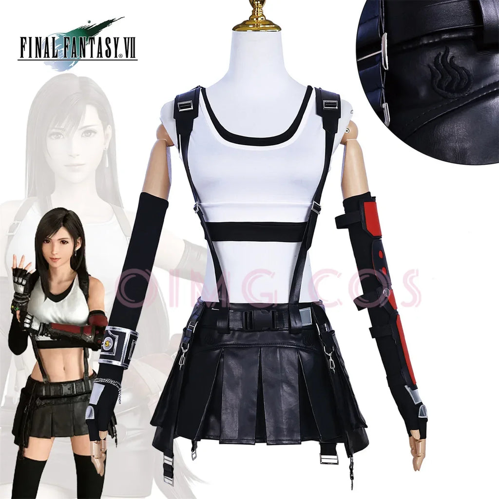 Tifa Lockhart Cosplay Costume Carnival Uniform Wig Anime Halloween Costumes Game Women