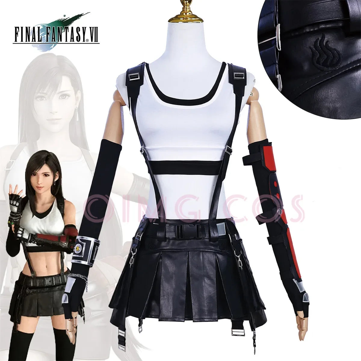 Tifa Lockhart Cosplay Costume Carnival Uniform Wig Anime Halloween Costumes Game Women