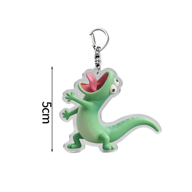 Green Lizard Hoppers Supplies Anime Figure 3D Printed Desktop Ornaments Cartoon 2D Funny Tom Keychain Backpack Pendant Charm 도마뱀