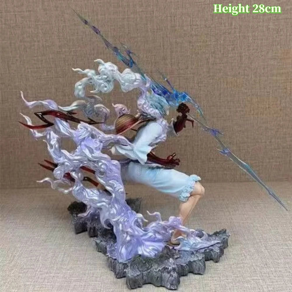 28cm/11.02in One Piece Anime Wink Studio Small Thunderbolt Nika Luffy Figures Pvc Statue Desktop Ornamen Collection Statue Model