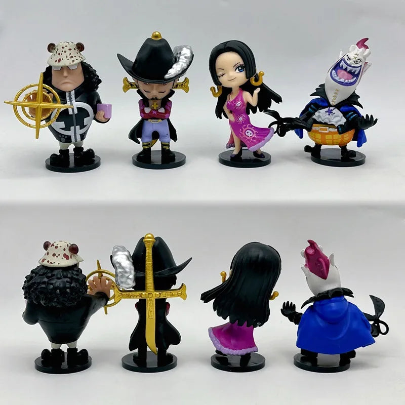One Piece 8 mini stamps cartoon characters PVC collection seal ornaments gifts
