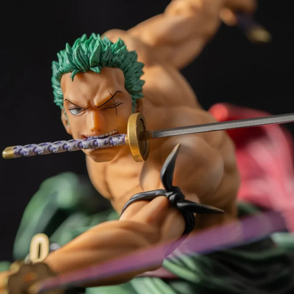 One Piece Action Figure Three-Knife Fighting Skill Roronoa Zoro Anime Model Decorations PVC Toy Gift