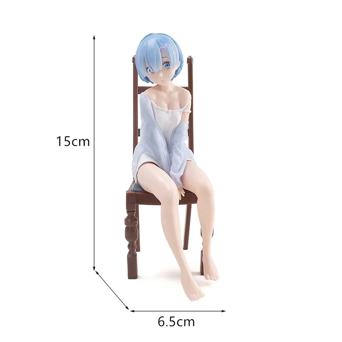 Rem Ram Emilia Anime Character Figure Statue, Detailed Painted Desktop Collectible Ornament for Shelf Display & Gifting