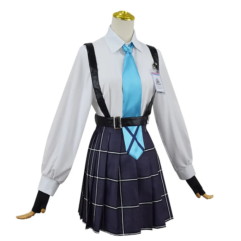 Takanashi Hoshino Costume Game Blue Archive Cosplay School JK Uniforms Top Skirts Wig Outfit Carnival Party Women Man Anime Suit