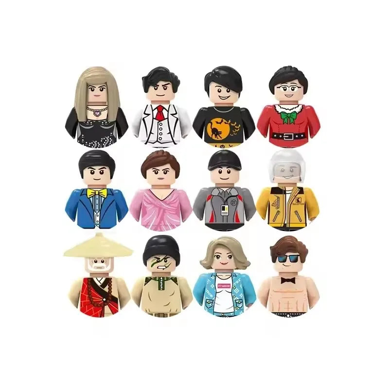 Kids 3D Family Figures Set Building Blocks City Worker Fireman Doctor Dolls Bricks Educational Toys For Children Birthday Gift