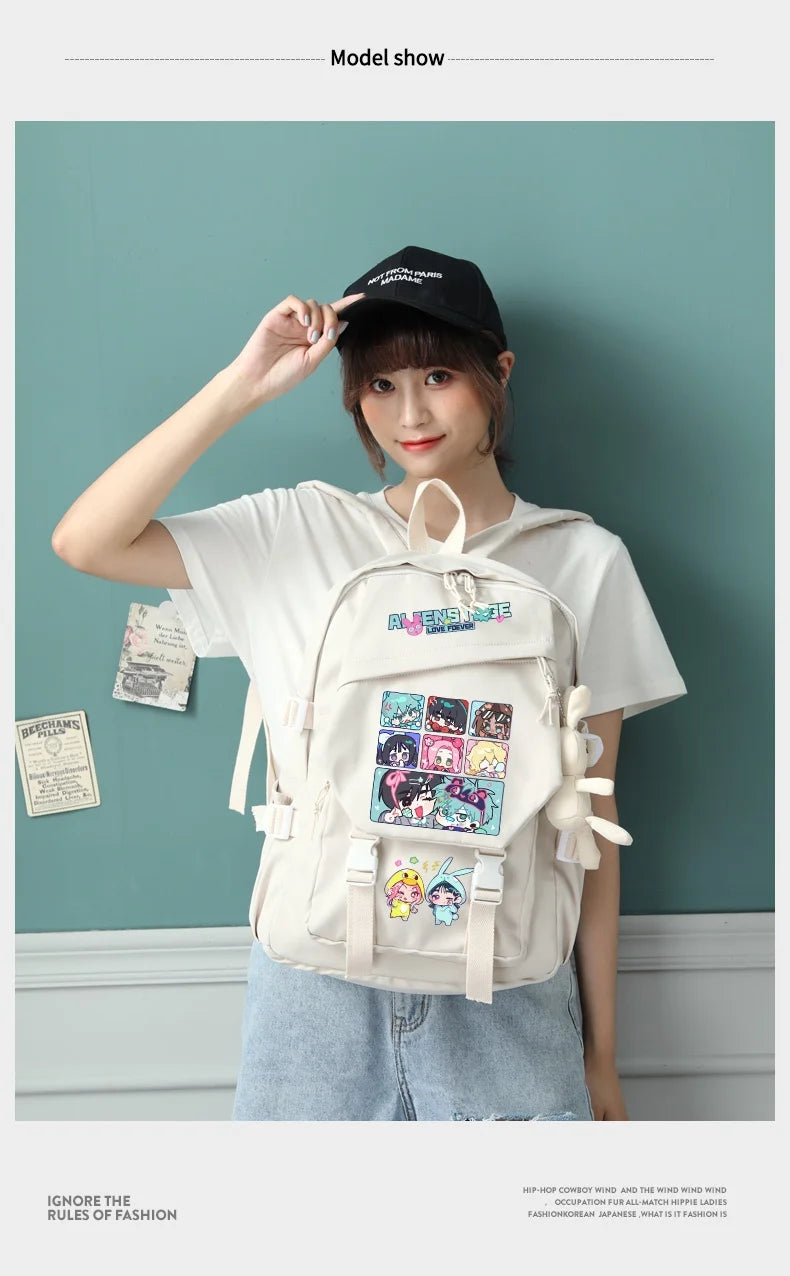 Alien Stage Anime Peripheral Kawaii Student Schoolbag Large Capacity Backpack Animation Peripheral Bag Leisure Backpack For Fans