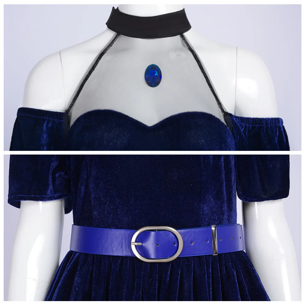 Anime Alien Stage Cosplay Wig Dress Belt Gloves Mizi Clematis Style Dress Halloween Carnival Character Role Play Stage Outfit