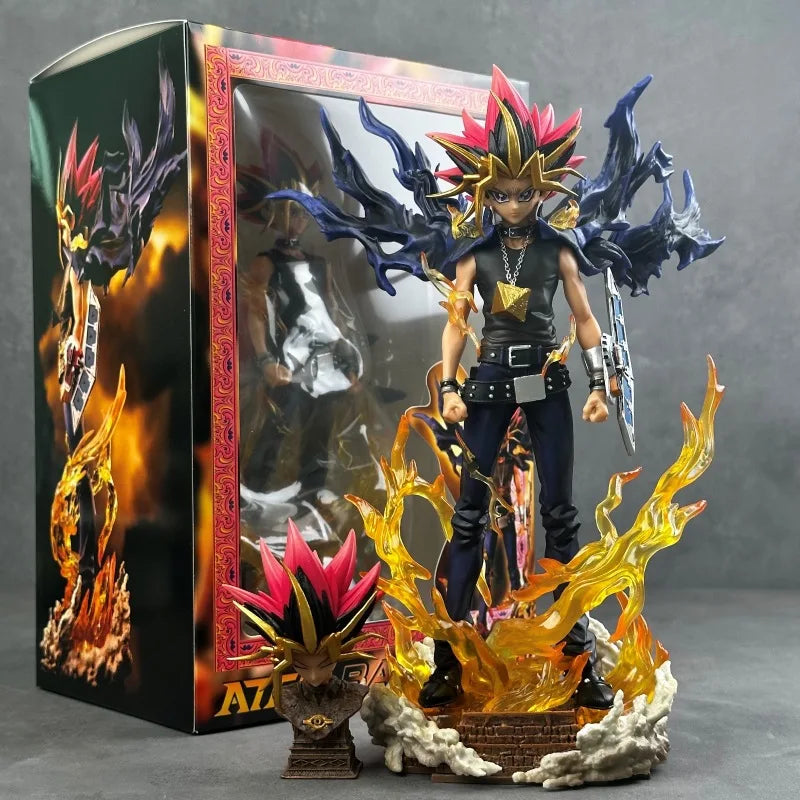 Yugi Muto Anime Figure 28cm Pvc Collectible Model Statue Dual Headed Duel Monster Home Decoration Gift For Adult Collectors