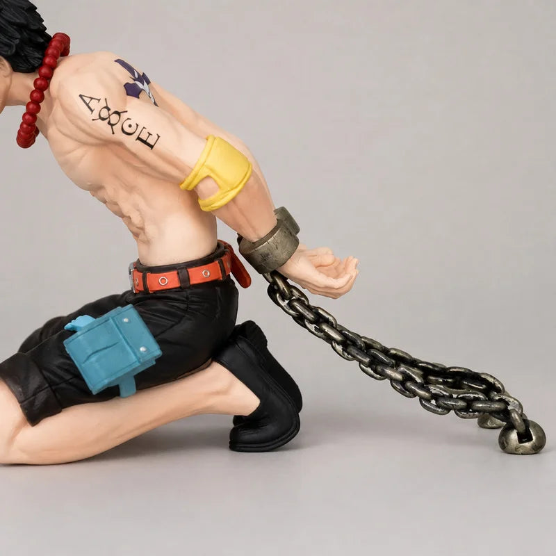 13cm One Piece Anime GK In-Stock Kneeling Ace and Sitting Pose Figure Series Collectibles, Model Figurine, Birthday Gift