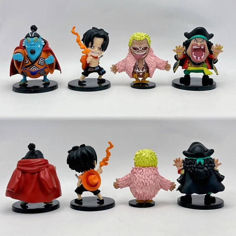 One Piece 8 mini stamps cartoon characters PVC collection seal ornaments gifts