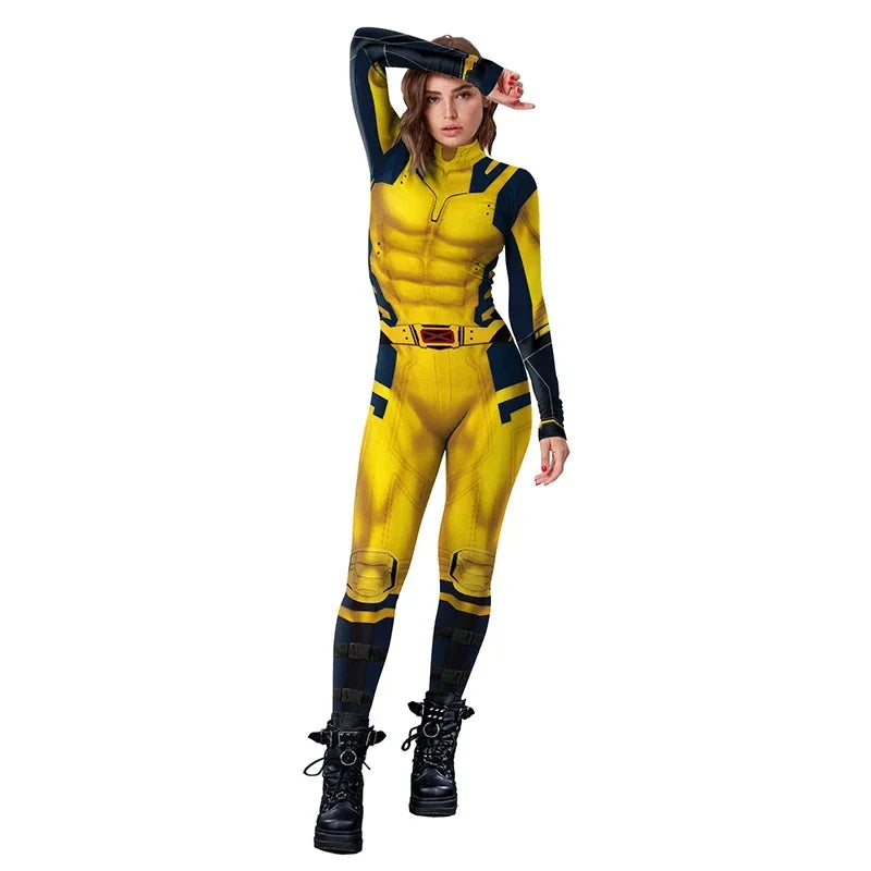 Super-héros Wolverine Deadpool Costume d'Halloween pour adultes enfants trois griffes Wolverine Spandex Zentai super-héros body