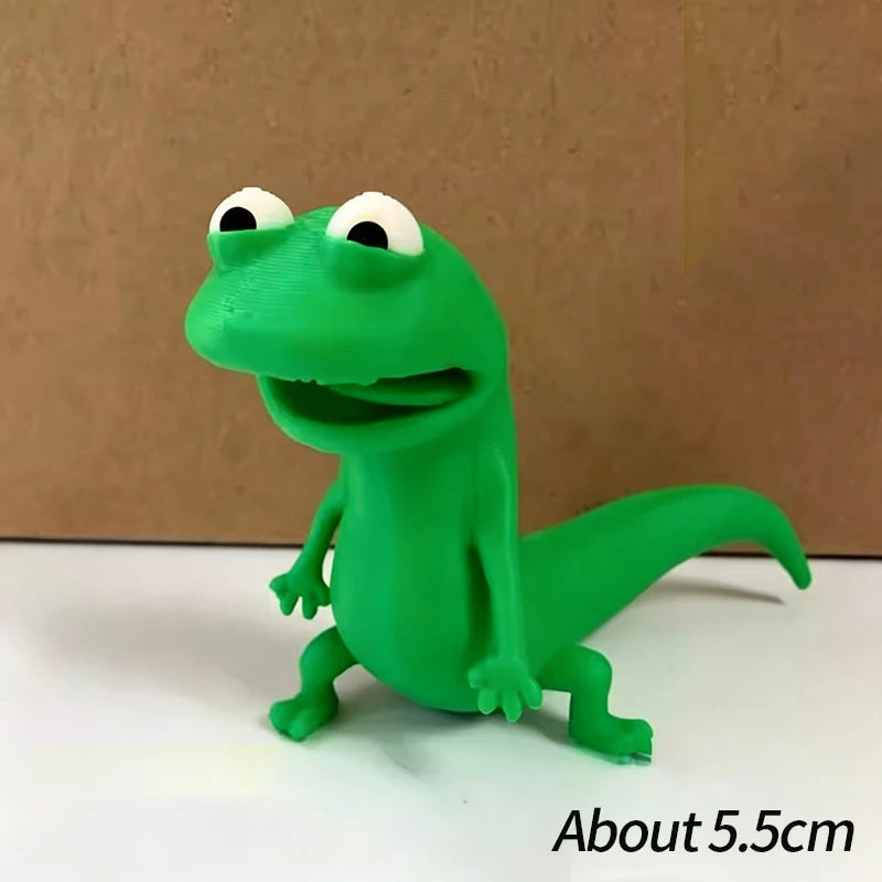 Novelty Green Lizard 3D Print Ornament Cartoon Tom Lizard Figurine Statue Desktop Decoration Ornament Collectible Model Gift