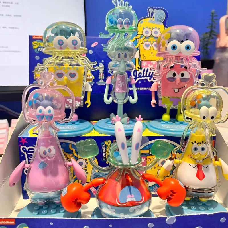 SpongeBob SuqarePants Blind Box Toys Jumping Jellyfish Series PatrickStar Squidward Tentacles Doll Toys Collect Ornaments
