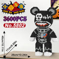 Super Large Halloween Series Skull Bear Violent Bear Building Blocks Toys Art Ornament Puzzle Assembly Toy Halloween Gift Blocks