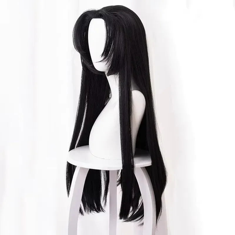 Anime Kochou Kanae Wig Kimetsu no Yaiba Cosplay Synthetic Black Long Heat Resistant Synthetic Hair Wigs Halloween Party