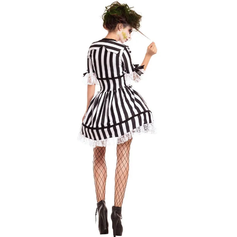 ZOETOPKID Halloween Cosplay Costumes Clown Circus Party Dress Uniforms Female Costume Naughty Clown Performance Joker Clothing