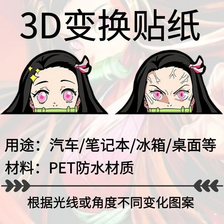 Creative Demon Slayer Sticker Women's Wear Tanjirou Zenitsu Inosuke Funny Anime  Waterproof Laptop Trunk Sticker phone sticker