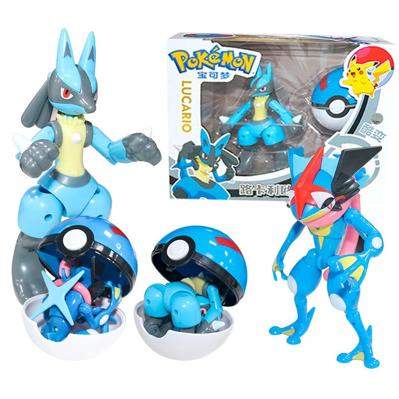 Deform Pokemon Pokeball Greninja Lucario Ball Action Figure Toy Set Mew Pikachu Dragonite Snorlax Venusaur Blastoise Elf Monster