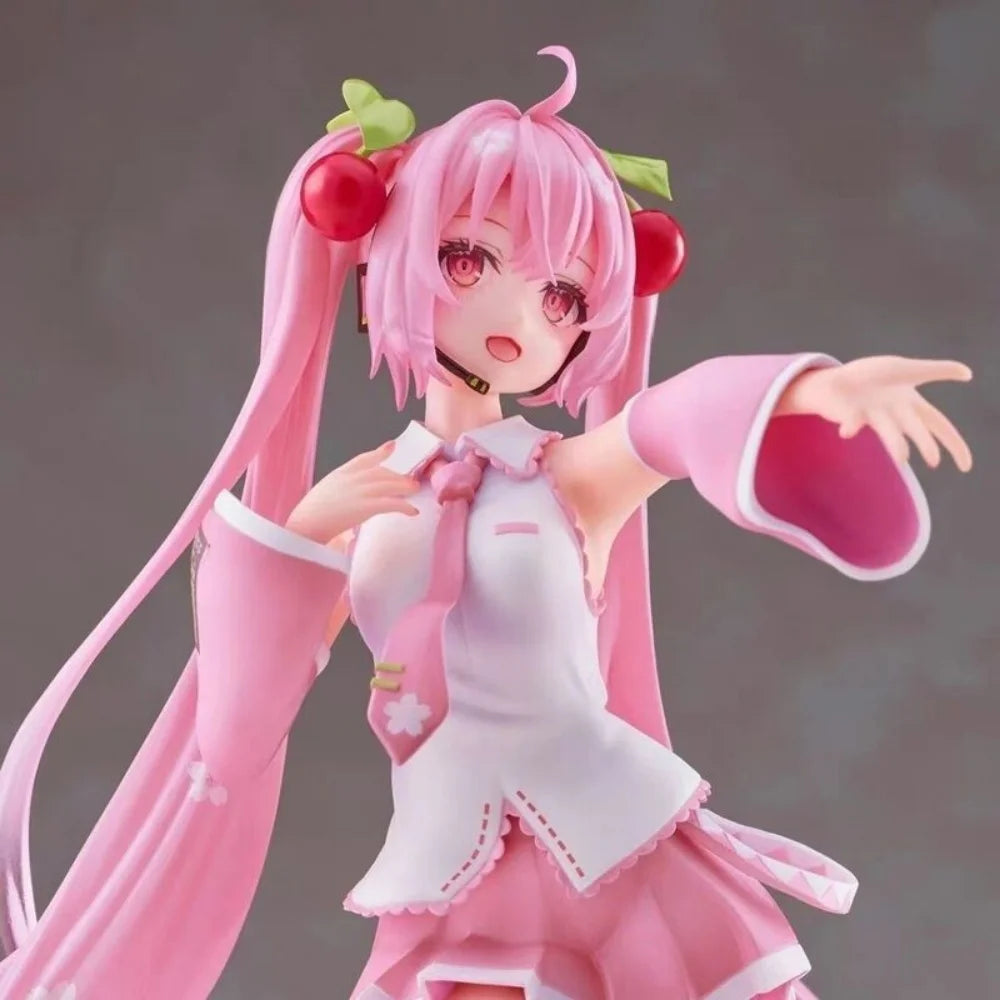 20cm Anime Virtual Singer Hatsune Miku Pink Sakura Fairy Tale Wonderland Kawaii Figure PVC Model Toys Doll Gifts