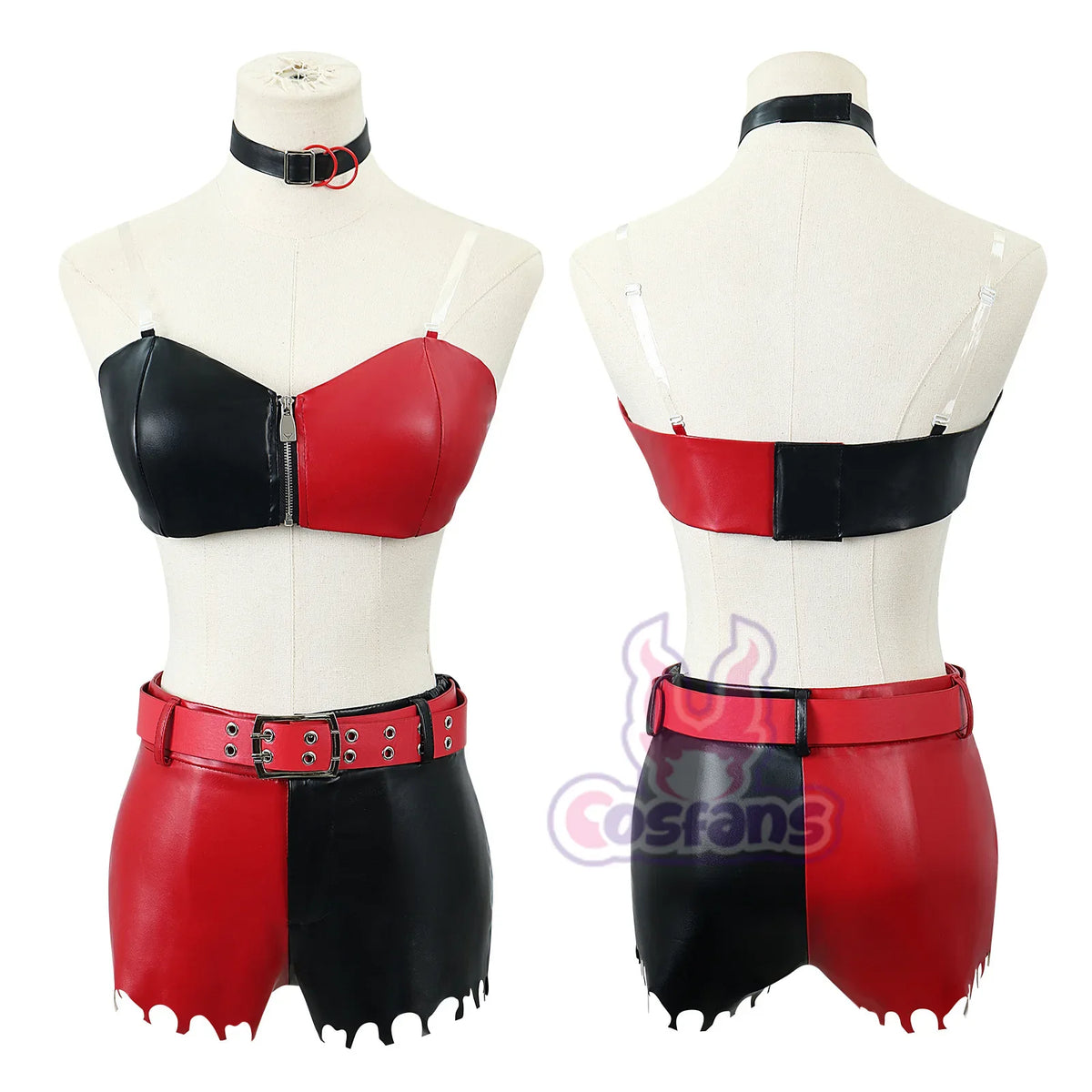 Suicide Anime Quinn Cosplay Costume Wig Faux Leather Jacket With Hats Shorts Bra Choker Gloves Belt Daily Wear Halloween