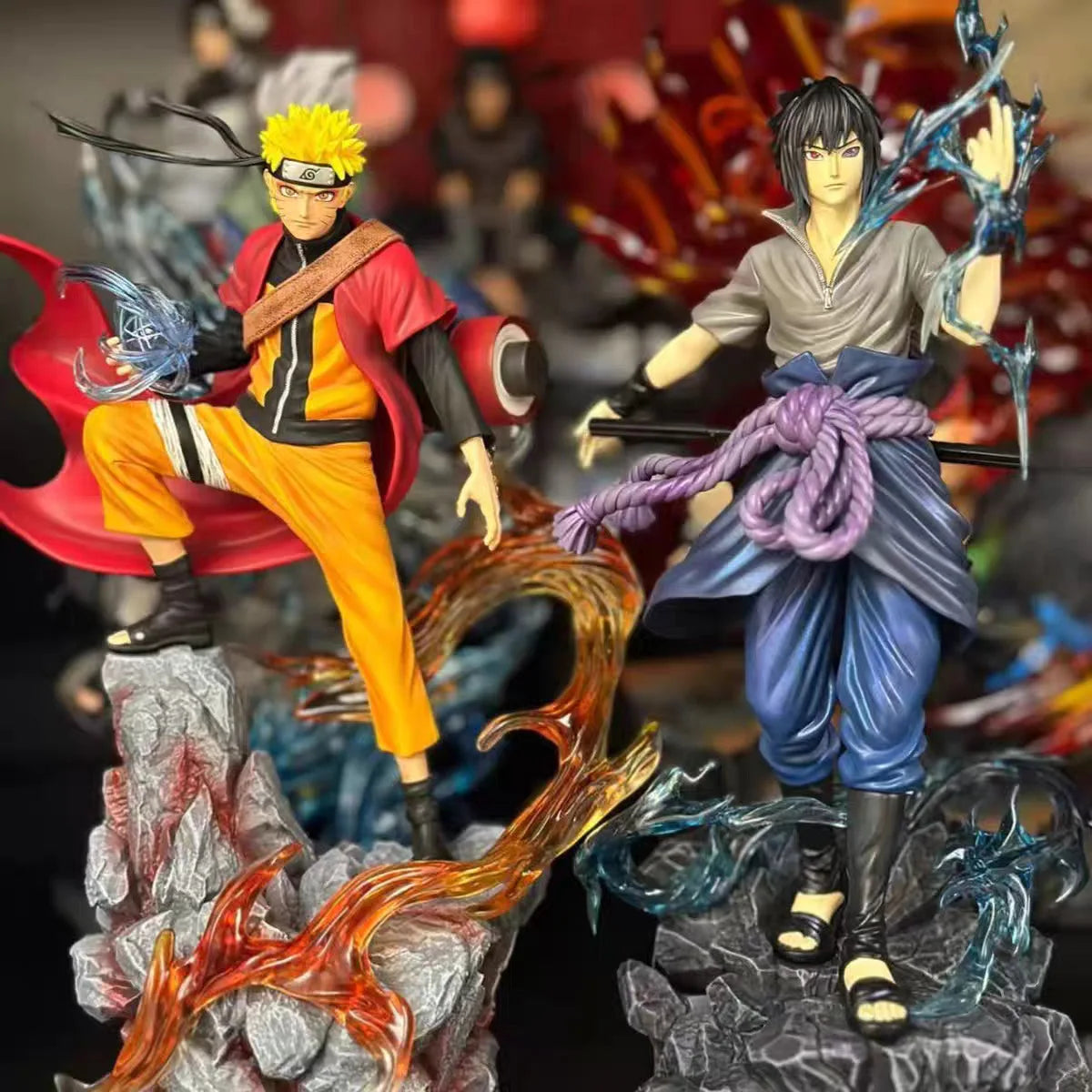 HOT S 23cm Naruto Anime Figure Uzumaki Naruto Uchiha Sasuke Action Model Pvc Statue Desktop Ornament Collection Toys Gift