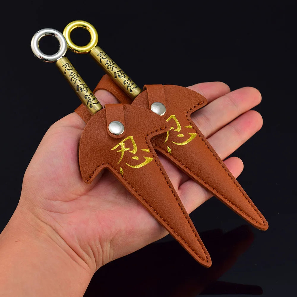 18cm/30cm Naruto Namikaze Minato Weapon The Art of FlyThunder God Kunai Metal Craft Model with Holster Desk Ninja Ornaments Toys