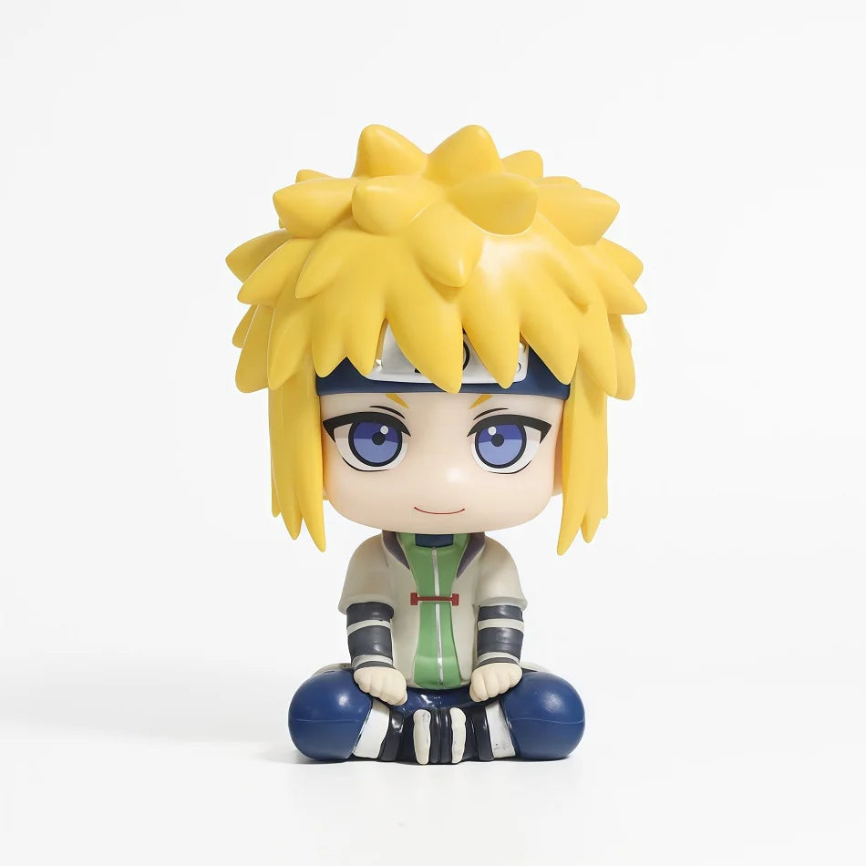 Naruto Chibi Figures Q Version Sitting Anime Figurines Sasuke Itachi Kakashi Gaara Hinata Sakura Collectible Desk Decor Gift