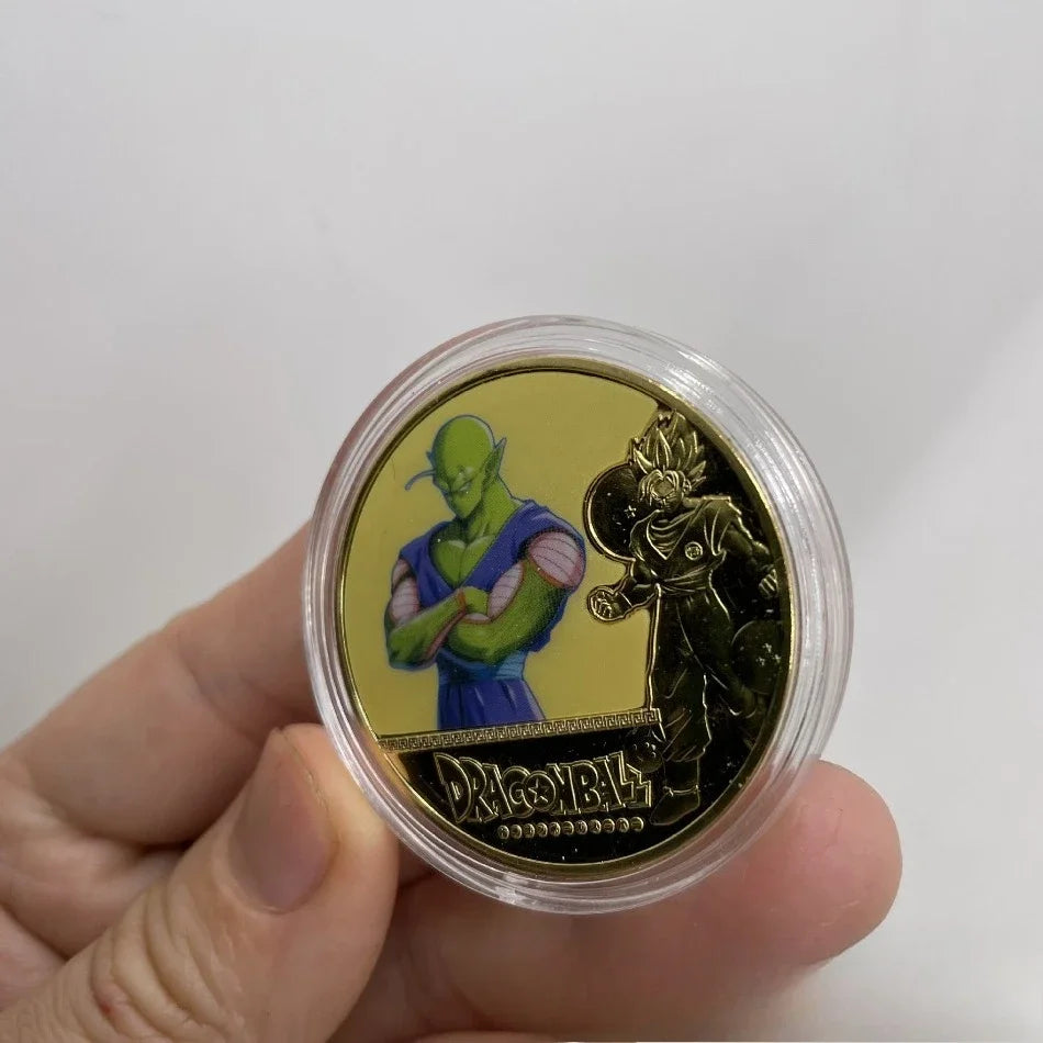 10CPS2026 New Dragon Ball Z 10th Anniversary Coin Keychain Metal Crafts Die-casting Sticker Badge Bag Pendant Accessories