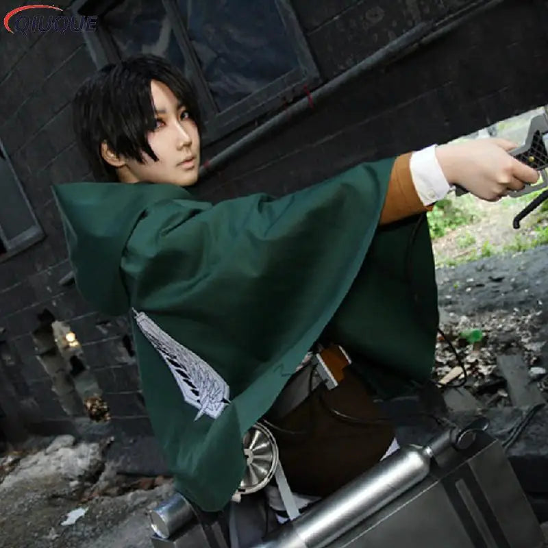 Eren Mikasa Cosplay Costume Anime Cloak Shingeki no Kyojin Scout Legion Printing Cape Jiyuu no Tsubasa