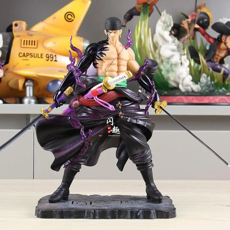 Shanqu One Piece Roronoa Zoro Standing Figure With Enma Sword Anime Statue Two  Desktop Ornament Gift For Anime Fans