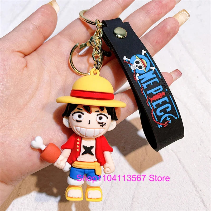 One Piece Luffy Keychain Monkey D. Luffy Roronoa Zoro Cartoon Character Ornament Key Bag Pendant Clothing Accessories