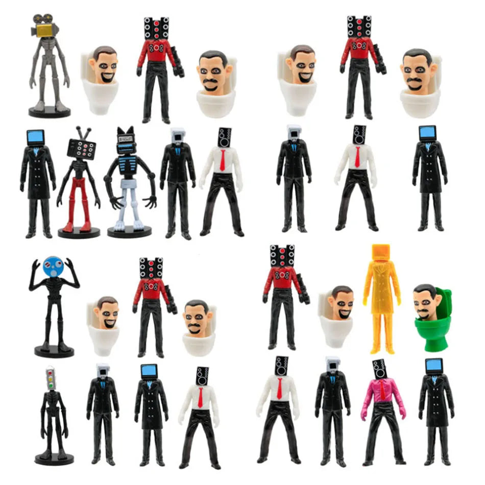 Skibidi Toilet Figure Toys VS Speaker Man TV Man Camara Man Action Figures Dolls Fans Gift 6pcs/8pcs/9pcs/12pcs/Set