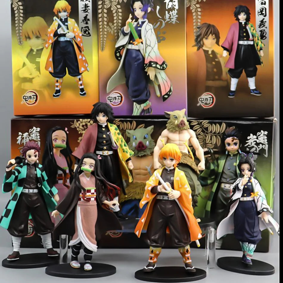 Official Anime Demon Slayer Kimetsu no Yaiba figure Kamado Tanjirou Action Figure Agatsuma Zenitsu Nezuko Warrior PVC Model Toys