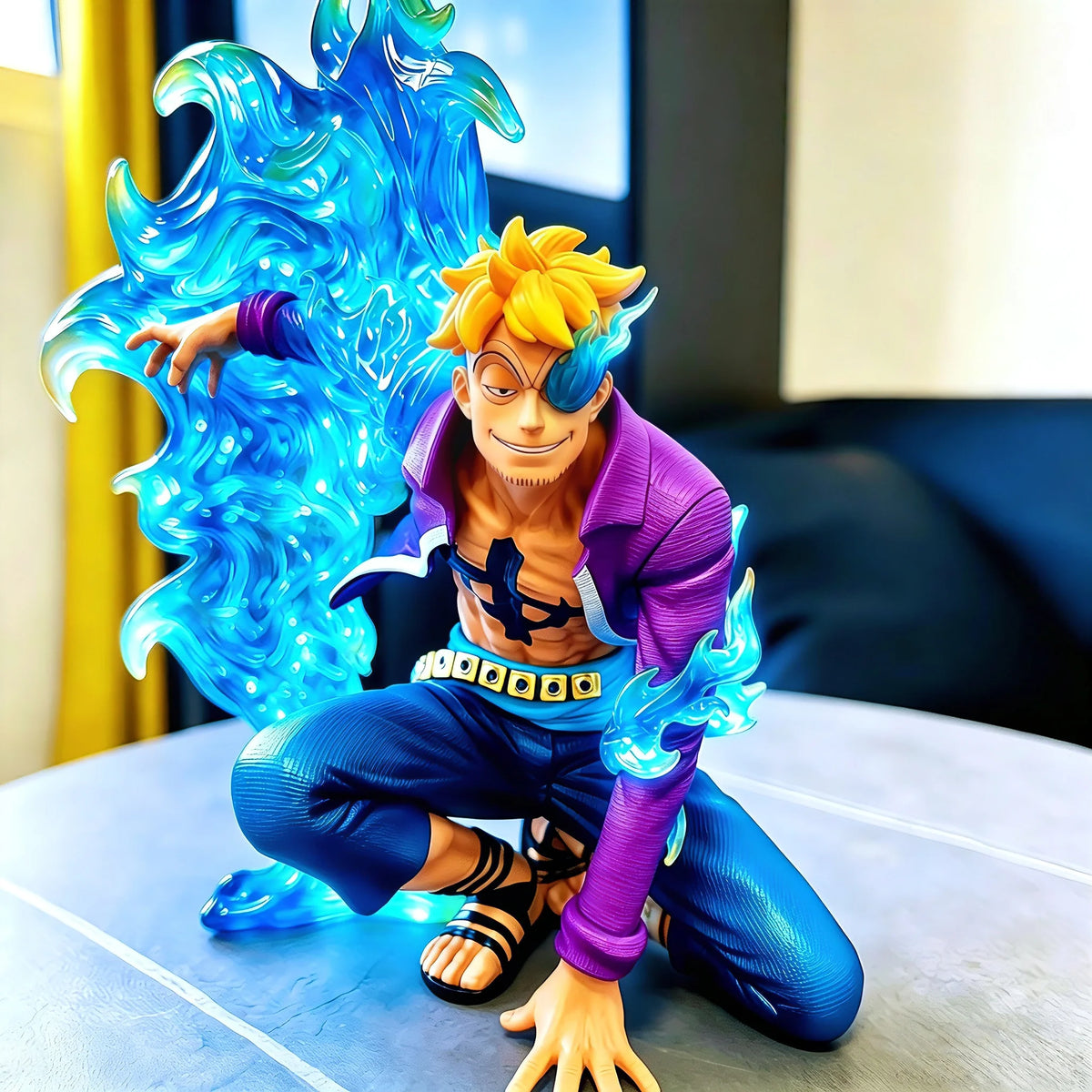 One Piece Anime Figure Marco Squatting Position Peripheral Pvc Model Scene Statue Desktop Decoration Ornaments Gift Toys