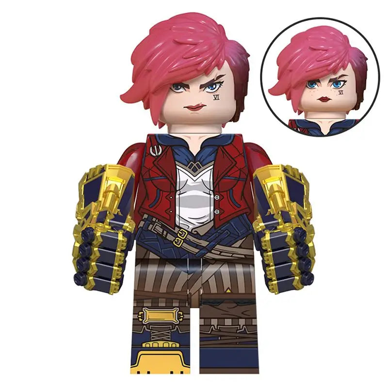 【In Stock】QD001-QD008 Arcane Figure Jinx Vi Anime Figure Jayce Viktor Figurine Statue Model Collection Q Version Decoration Toys