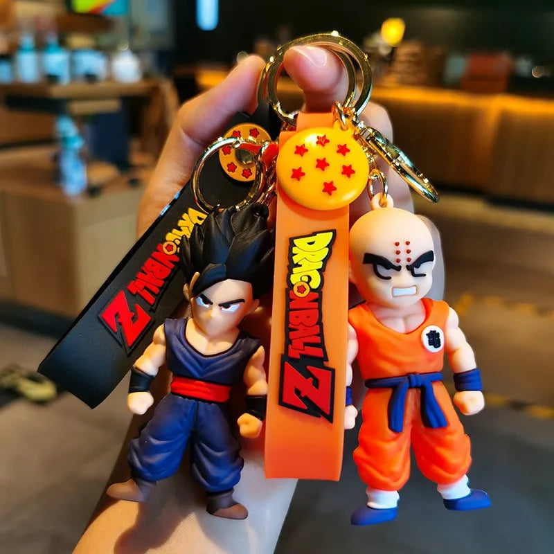 Anime Dragon Ball Keychain Fashion Son Goku Vegeta Piccolo Dragon Ball z Resin Action Figures PVC Key Ring Bag Pendant