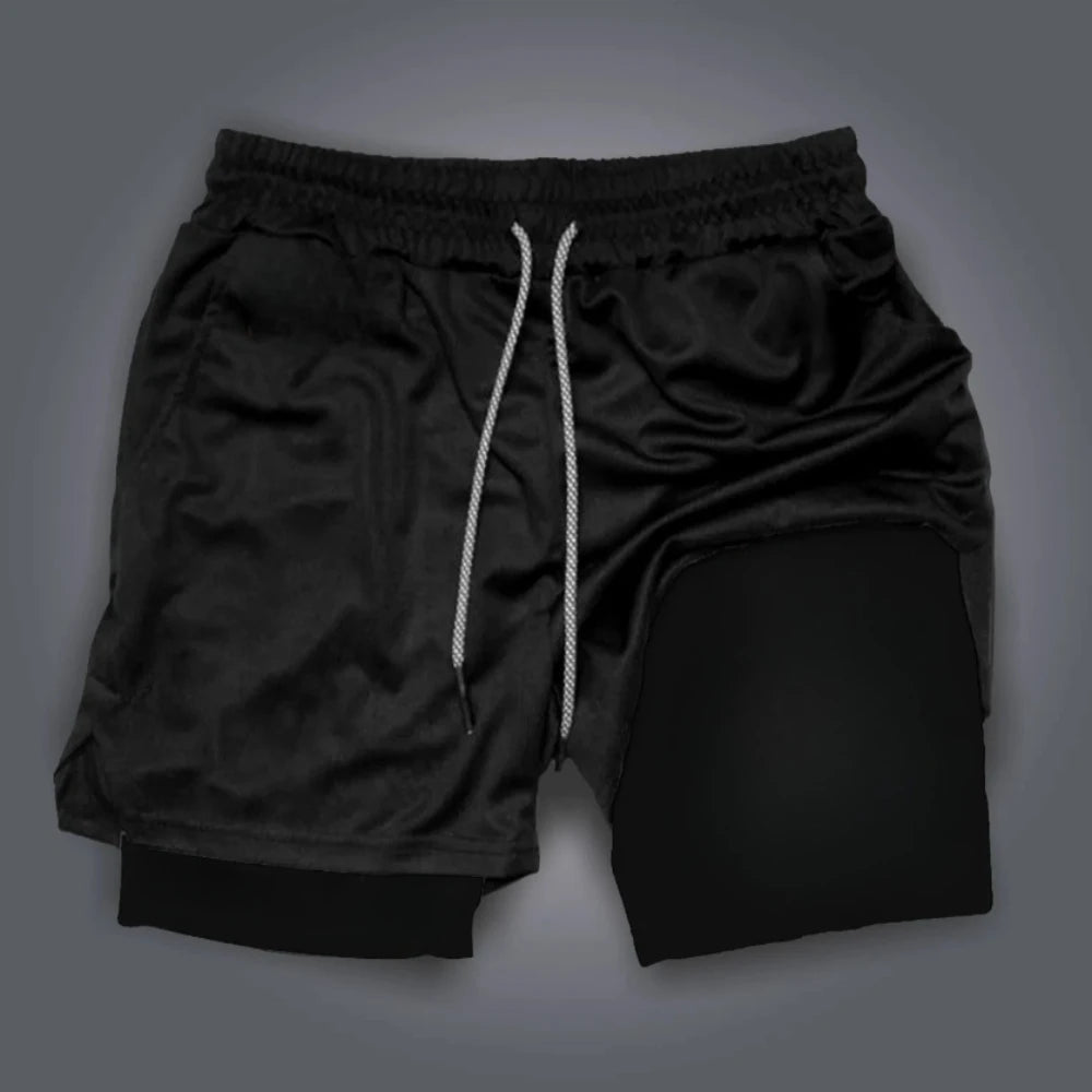 Dragon Ball Men's Double-layer Shorts Broly Summer Anime Fake Two-piece Sports Fitness Quick-drying Shorts Trendy Y2k Pants