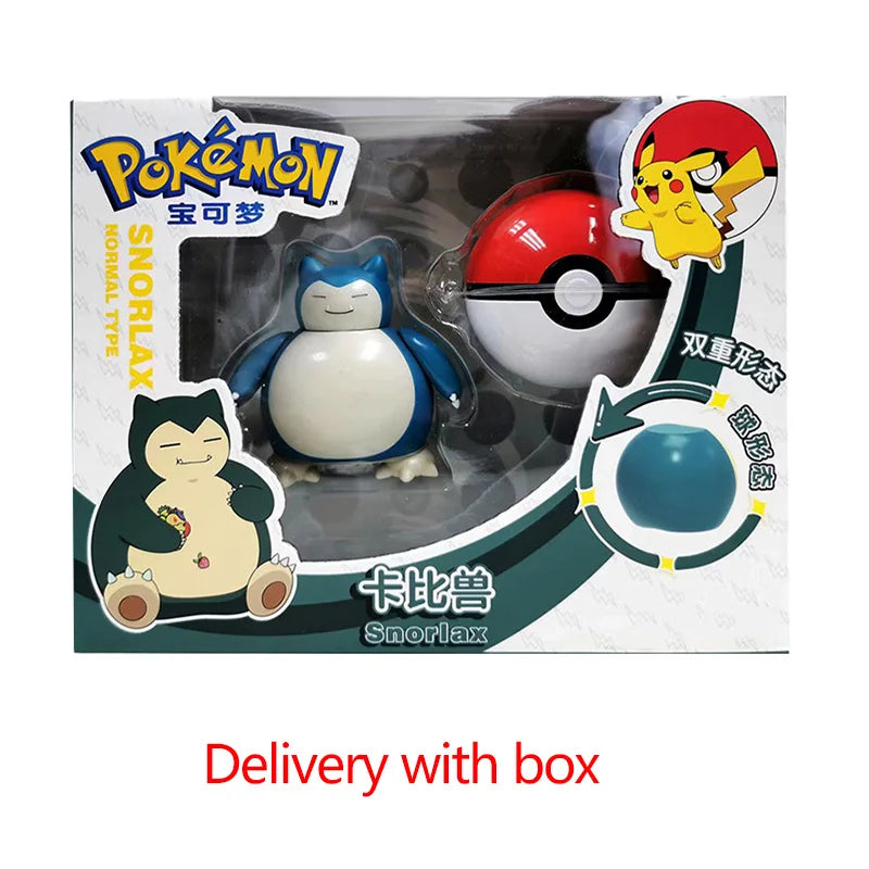 Deform Pokemon Pokeball Greninja Lucario Ball Action Figure Toy Set Mew Pikachu Dragonite Snorlax Venusaur Blastoise Elf Monster
