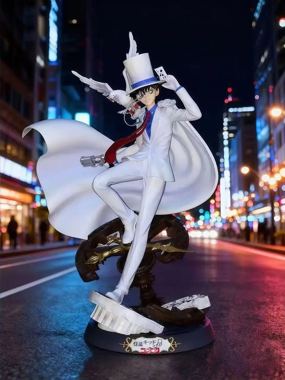 Kaitou Kid Figure, Detective Conan Merchandise, White Dress Design, Pigeon Special Effects, Collectible Ornament Gift
