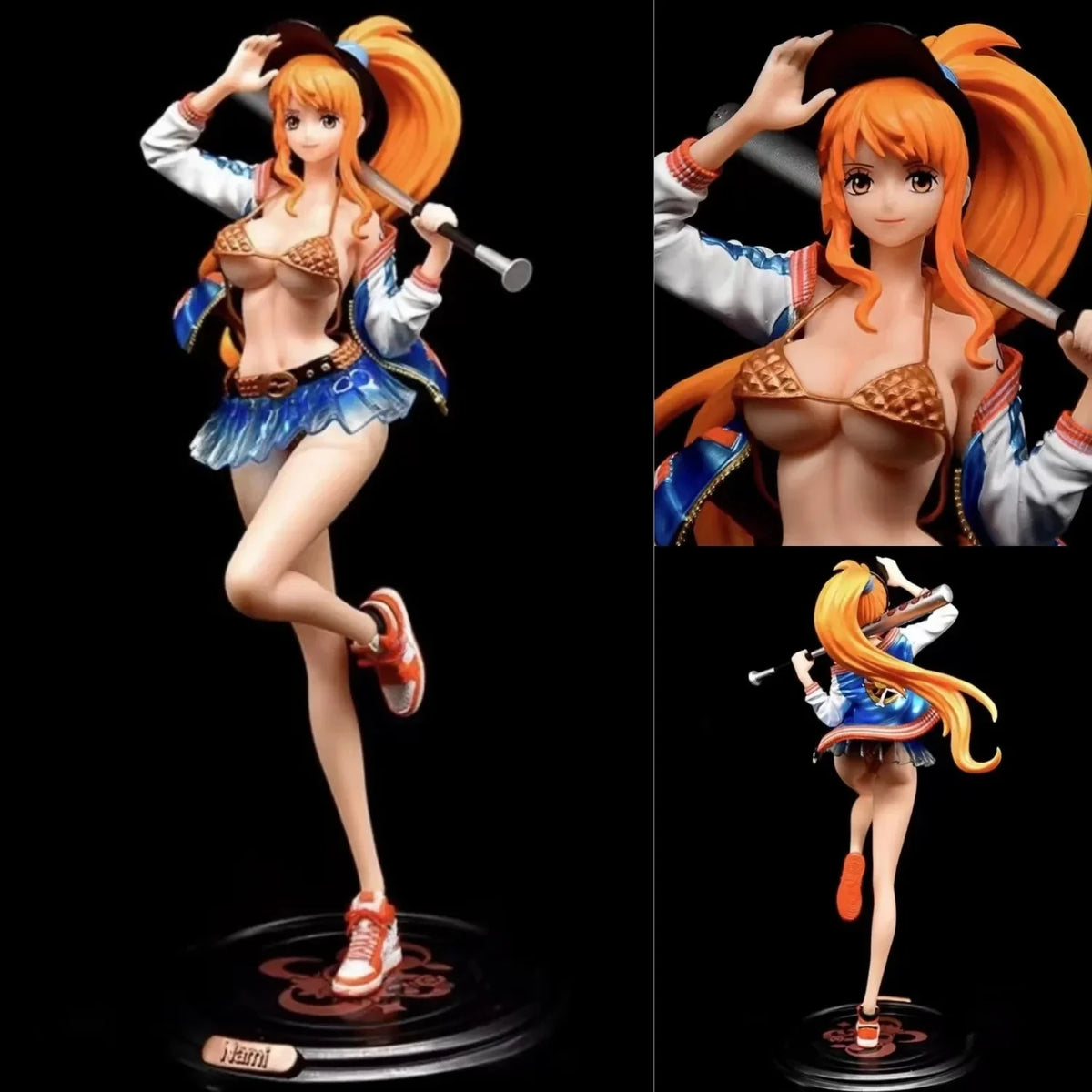Nami Anime Figure Baseball Nami Figurine Pvc Statue Model Dolls Collectible Room Ornament Children Toys Gifts Cesktop Decor