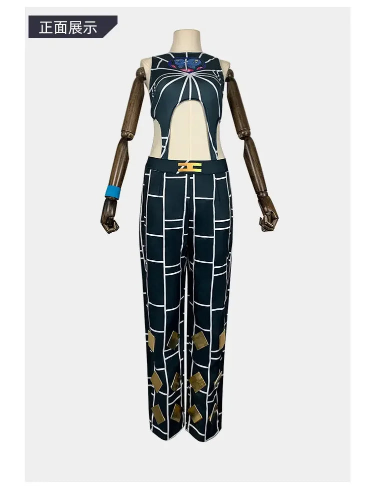 Jolyne Cujoh Cosplay Perruque Manteau pour Femme, Anime Ives Arre Adventure Stone Ocean, Déguisement Imbibé d'Halloween
