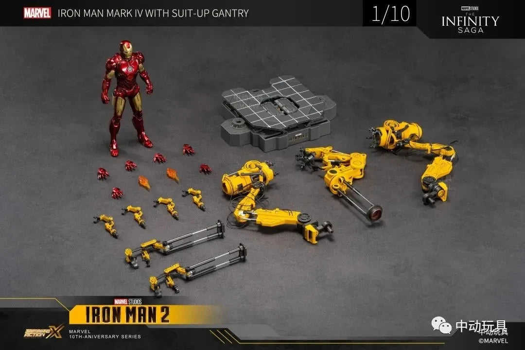 ZD Toys Iron Man MK6 With Suit-up Gantry MK4 With Suit-up Gantry Action Figure Iron Patriot Adult Collection Figure Gift