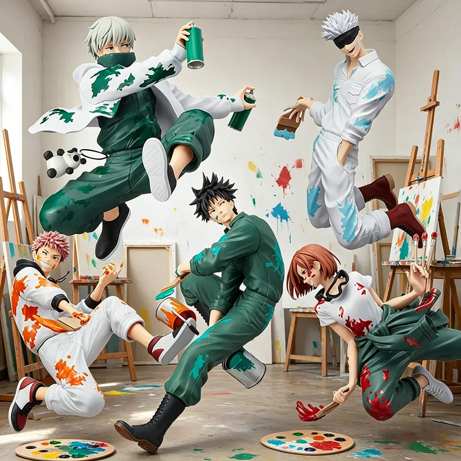 Anime Merch Bandai Original Jujutsu Kaisen GRAFFITI BATTLE Fushiguro Megumi Kugisaki Nobara Panda Gojo Satoru Anime Figure Toy