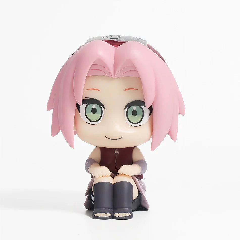 Naruto Chibi Figures Q Version Sitting Anime Figurines Sasuke Itachi Kakashi Gaara Hinata Sakura Collectible Desk Decor Gift