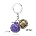 One Piece cartoon anime Devil Fruit keychain, Ace's Flame-Flame Fruit and Luffy's Gum-Gum Fruit two-piece pendant accessories